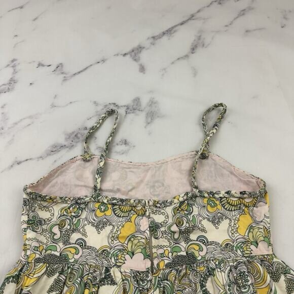 Liberty of London Target Girls Sundress Size XL Green Yellow Floral Pockets - Picture 10 of 12